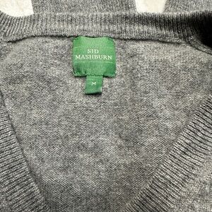 Sid Mashburn V Neck Cashmere Sweater Gray Pullover Medium EUC